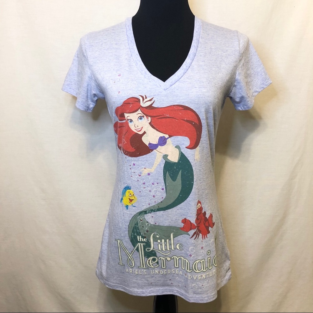 Disney Parks Purple Ariel V Neck T Shirt - L